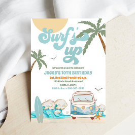 Surfing Beach Birthday Invitation Einladung