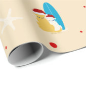 Surfing Beach Dog Christmas Holiday Gift Wrap Geschenkpapier (Rolleneckpunkt)