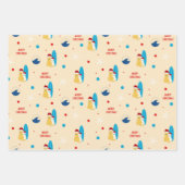 Surfing Beach Hund Weihnachtsgeschenk Wrap Set von Geschenkpapier Set (Vorderseite)