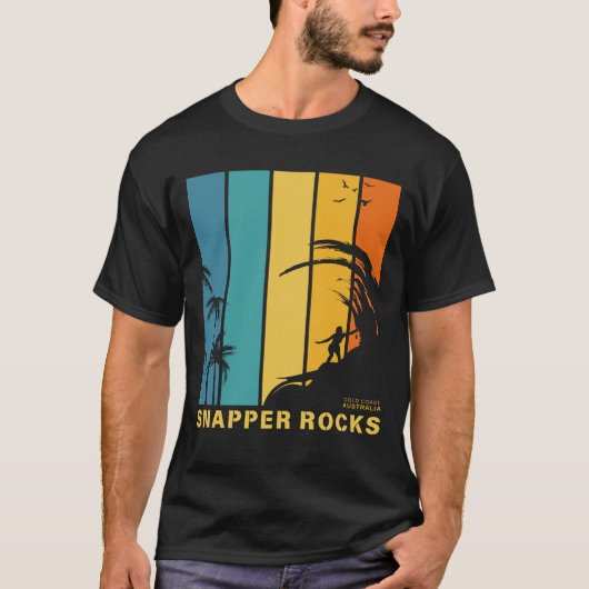 Surfing Beach Snapper Rocks Gold Coast Australien T-Shirt (Vorderseite)