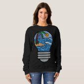 Surfing Beach Waves schlagen Bulb Matching Urlaub Sweatshirt (Vorne ganz)