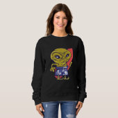 surfing board alien space aliens ufo sweatshirt (Vorne ganz)
