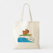 Surfing Bulldog Funny Dog Tote Beutel Tragetasche (Rückseite)