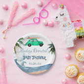 Surfing Car Coconut Tree Blue Beach Baby Dusche Pappteller (Party)