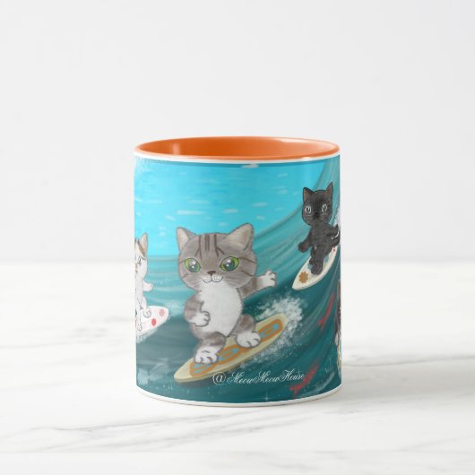 Surfing Cats Tasse (Zentrum)