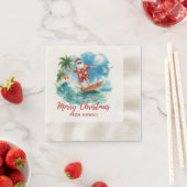 Surfing Christmas in Hawaii with Santa Claus  Serviette (Beispiel)