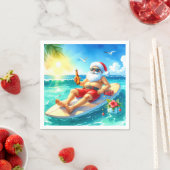 Surfing Christmas in Hawaii with Santa Claus  Serviette (Beispiel)