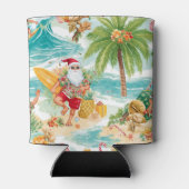 Surfing Christmas in July with SANTA CLAUS   Dosenkühler (Rückseite)