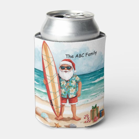 Surfing Christmas in July with SANTA CLAUS Dosenkühler (Kanne Vorderseite)