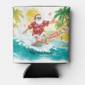Surfing Christmas in July with SANTA CLAUS   Dosenkühler (Vorderseite)