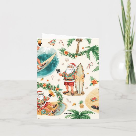 Surfing Christmas in July with SANTA CLAUS   Karte (Rückseite)