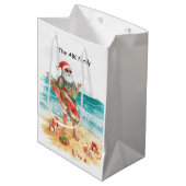 Surfing Christmas in July with SANTA CLAUS   Mittlere Geschenktüte (Vorderseite Schrägansicht)