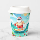 Surfing Christmas in July with SANTA CLAUS Pappbecher (Vorderseite)