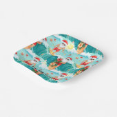 Surfing Christmas in July with SANTA CLAUS Pappteller (Gewinkelt)