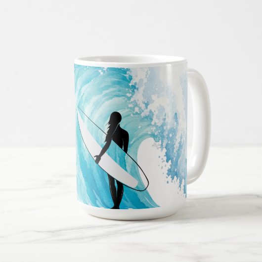 Surfing Coffee Mug Kaffeetasse (VorderseiteRechts)