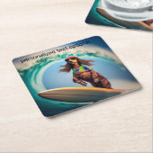 Surfing Dackel Drink Coasters Rechteckiger Pappuntersetzer (angewinkelt)