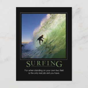 Surfing_Demotivational Poster Postkarte