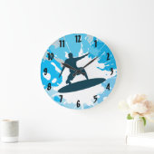 Surfing Design Wall Clock Große Wanduhr (Zuhause)