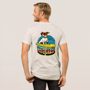 Surfing-Dog-Wave-Chaser-T-Shirt Tri-Blend Shirt