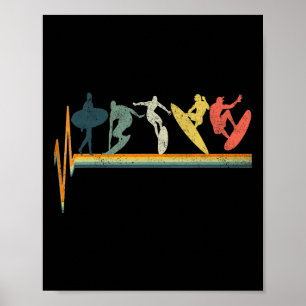 Surfing-Evolution-Vintage-Surfer-Geschenk-T-Shirt Poster