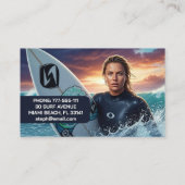 Surfing Female Instructor  Visitenkarte (Rückseite)