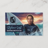 Surfing Female Instructor  Visitenkarte (Vorderseite)