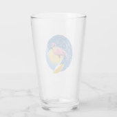 Surfing Flamingo Grafik Illustration Glas (Rückseite)