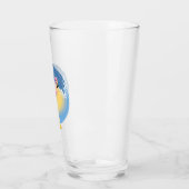 Surfing Flamingo Grafik Illustration Glas (Links)