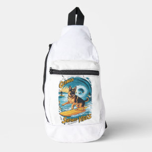 Surfing German Shepherd Crossbody Bag