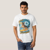 Surfing German Shepherd T-Shirt (Vorne ganz)