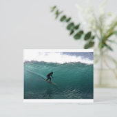 Surfing Green Wave Bali Postkarte (Stehend Vorderseite)