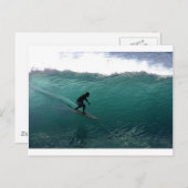 Surfing Green Wave Bali Postkarte (Vorne/Hinten)