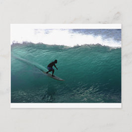 Surfing Green Wave Bali Postkarte