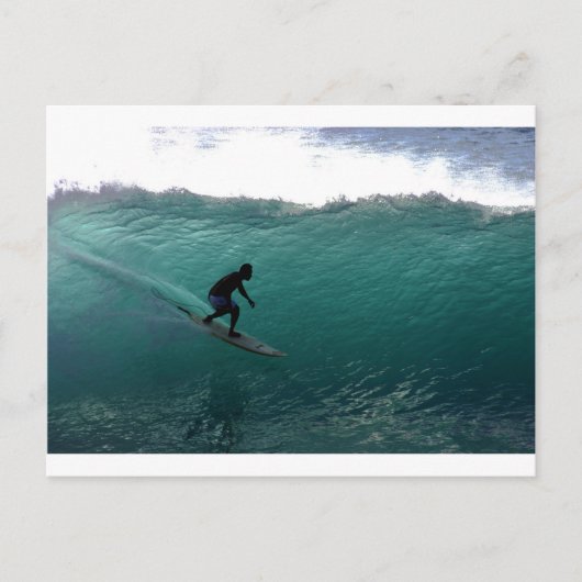 Surfing Green Wave Bali Postkarte (Vorderseite)