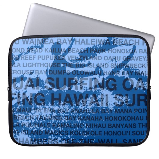 Surfing Hawaii Cutback Hawaiian Wetsuit Laptop Bag Laptopschutzhülle (Vorderseite)