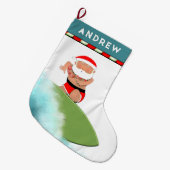 Surfing Hawaii Großer Weihnachtsstrumpf (Vorderansicht (hängend))