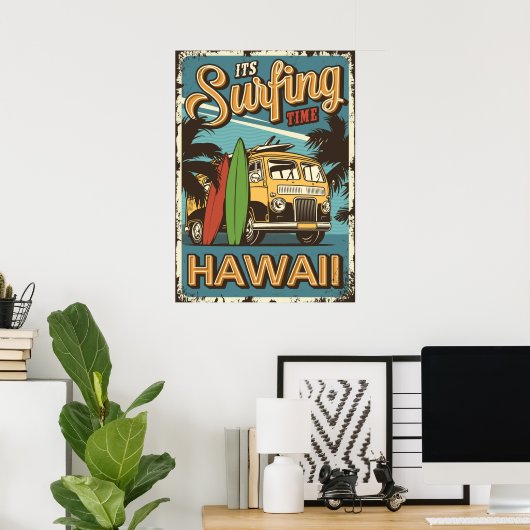 Surfing Hawaii Poster (Heimbüro)