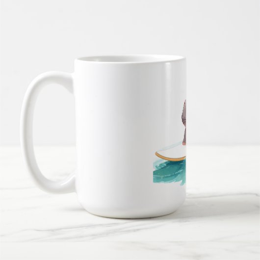 Surfing Hippo Bikini on surf board  Kaffeetasse (Links)