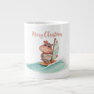 Surfing Hippo Bikini Weihnachten Jumbo-Tasse