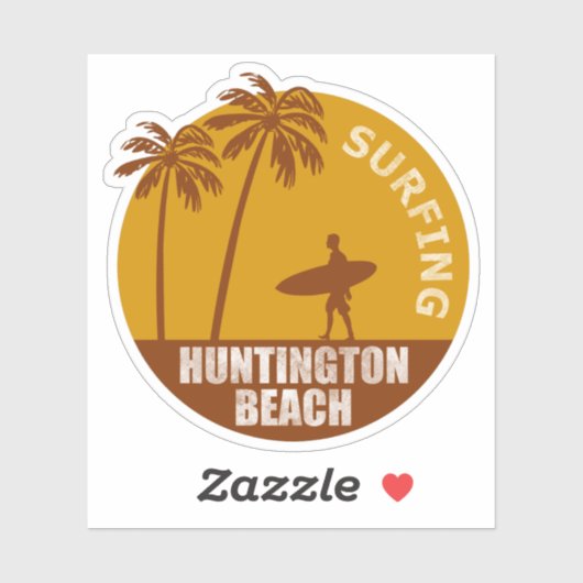 Surfing Huntington Beach Sticker (Blatt)