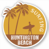 Surfing Huntington Beach Sticker (Vorderseite)