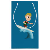 Surfing Kind Cartoon Kleine Geschenktüte (Rückseite)