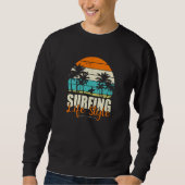 Surfing Life Style Retro Sunset Surfer Summer Beac Sweatshirt (Vorderseite)