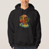 Surfing Lion  Beach Vacation Animal Graphic Hoodie (Vorderseite)