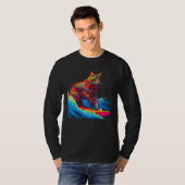Surfing Maine Coon Cat Surf T-Shirt (Vorne ganz)