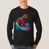 Surfing Maine Coon Cat Surf T-Shirt (Vorderseite)