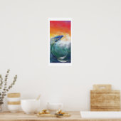 Surfing Mermaid Fantasy Poster (LARGE) (Küche)