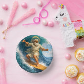 Surfing Moses biblical art disposable paper bowl Pappteller (Party)