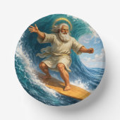 Surfing Moses biblical art disposable paper bowl Pappteller (Vorderseite)