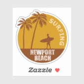 Surfing Newport Beach Aufkleber (Blatt)